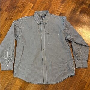 Izod Black and White Casual Button Down Shirt with Relaxed Fit